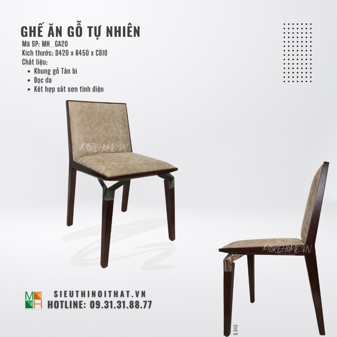  Ghế ăn gỗ tự nhiên MH - GA20